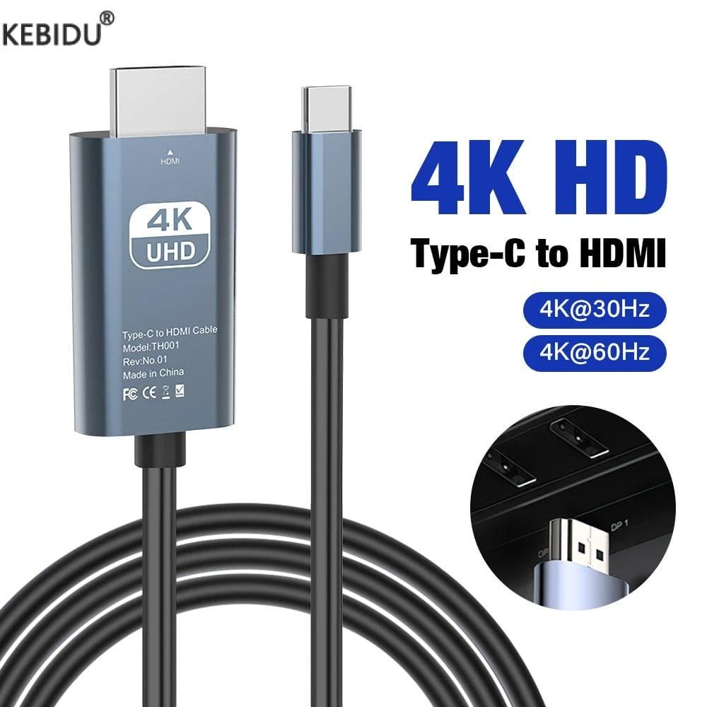 Cabo USB C para HDMI 4K@60Hz Cabo Tipo-C para HDMI Cabo Adaptador Ultra de Alta Velocidade Para MacBook Pro Air iPad