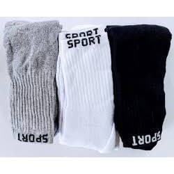 6 Pares de Meia Algodão Cano Alto Sport Masculina Promoção