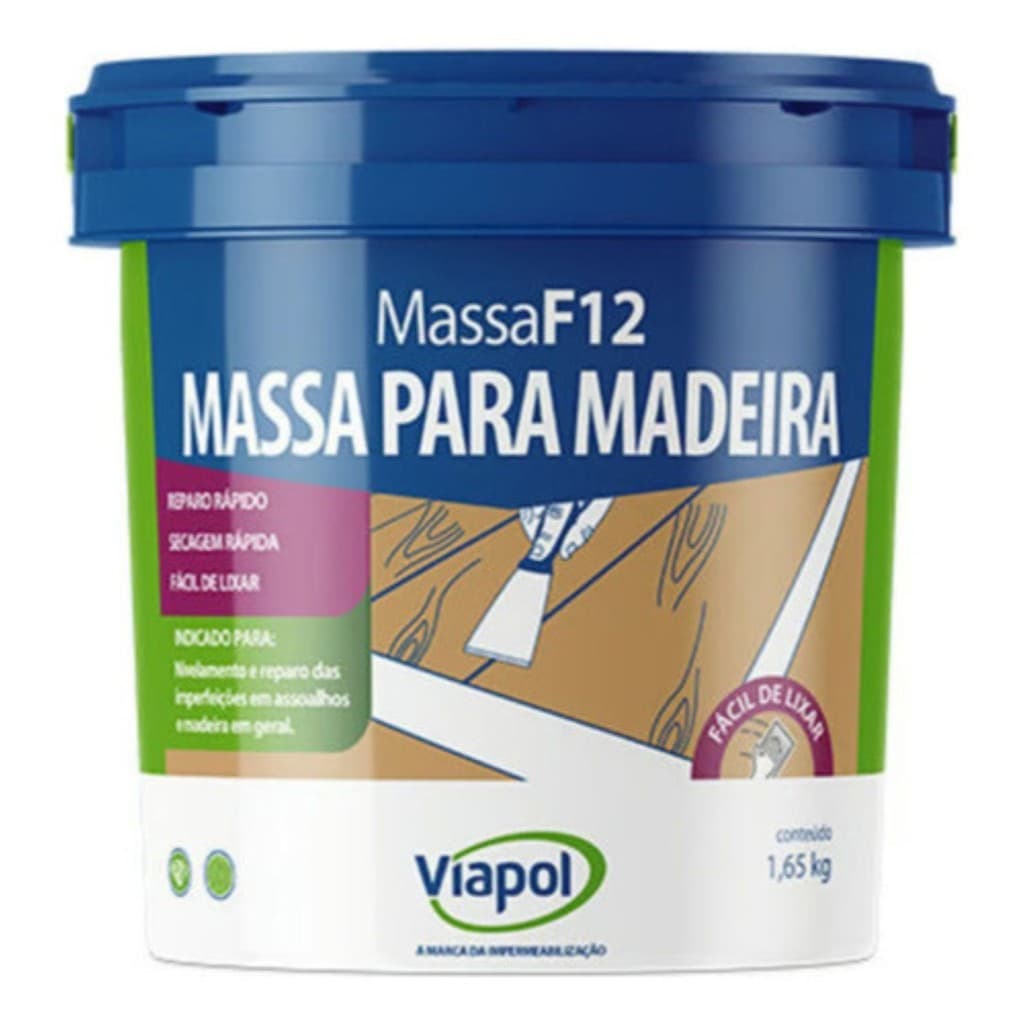 Massa Reparo F-12 Angelim Para Madeira 1,65 Kg Viapol