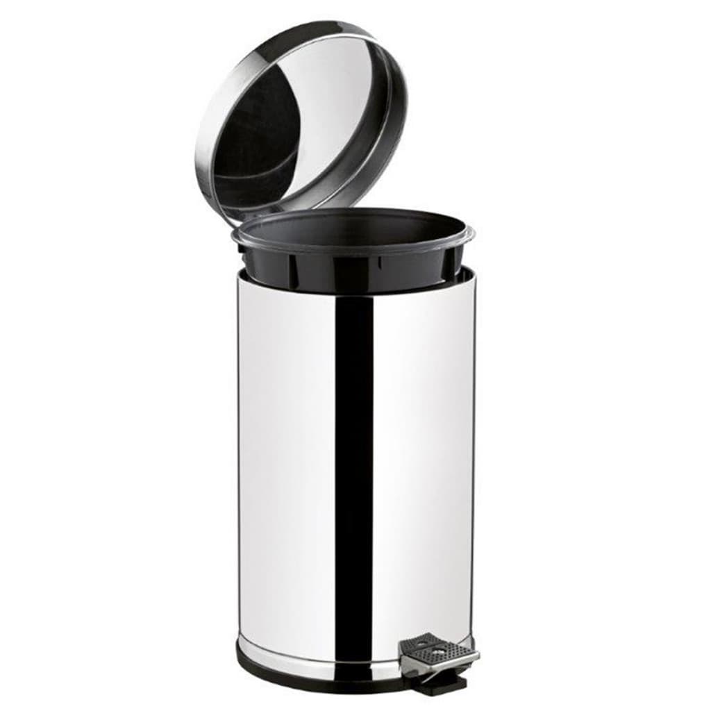 Lixeira Aço Inox C/ Pedal E Recipiente Plástico 15 Litros