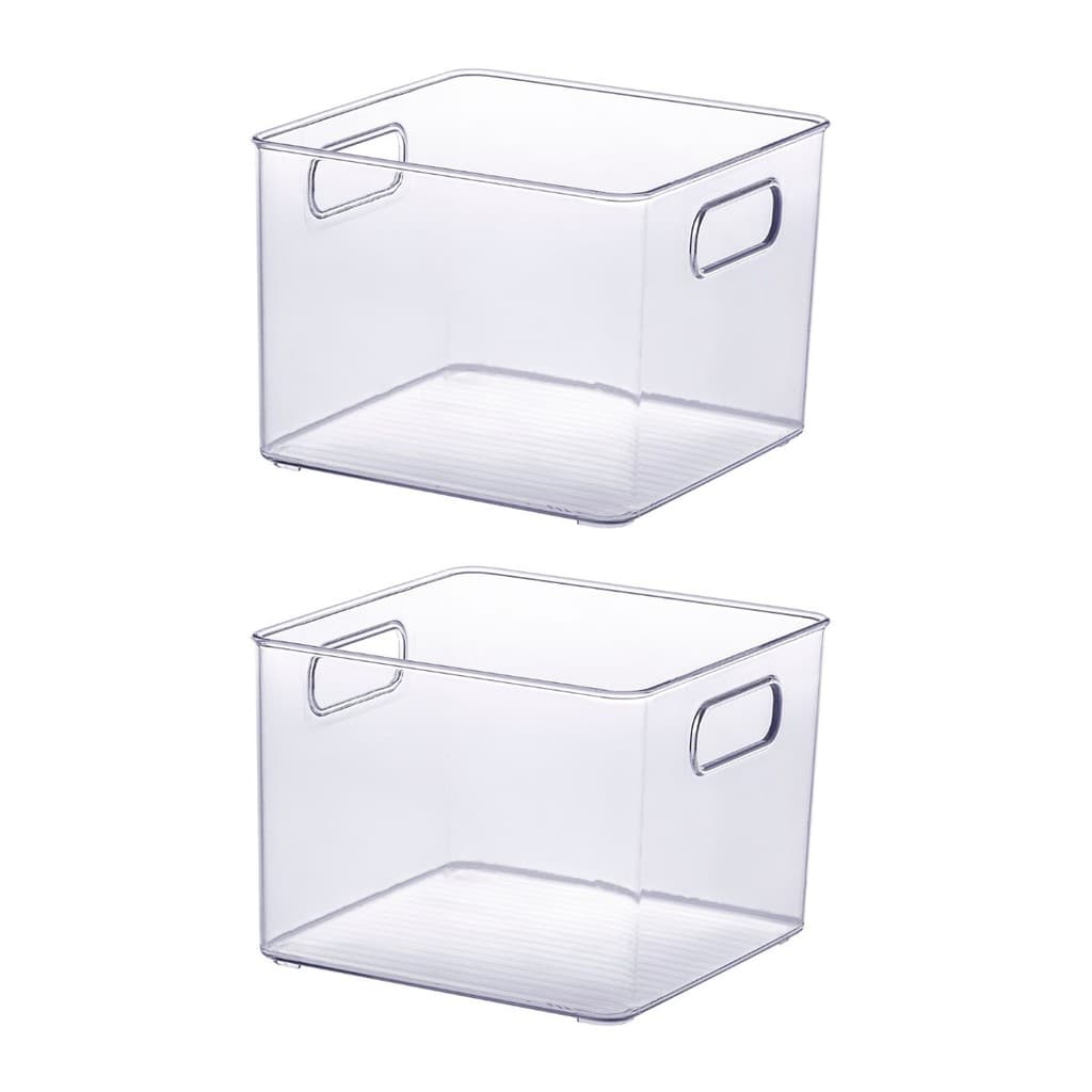 Organizador Geladeira Cozinha Acrílico 20x20x15 Cm Kit 2 Un Cor Transparente