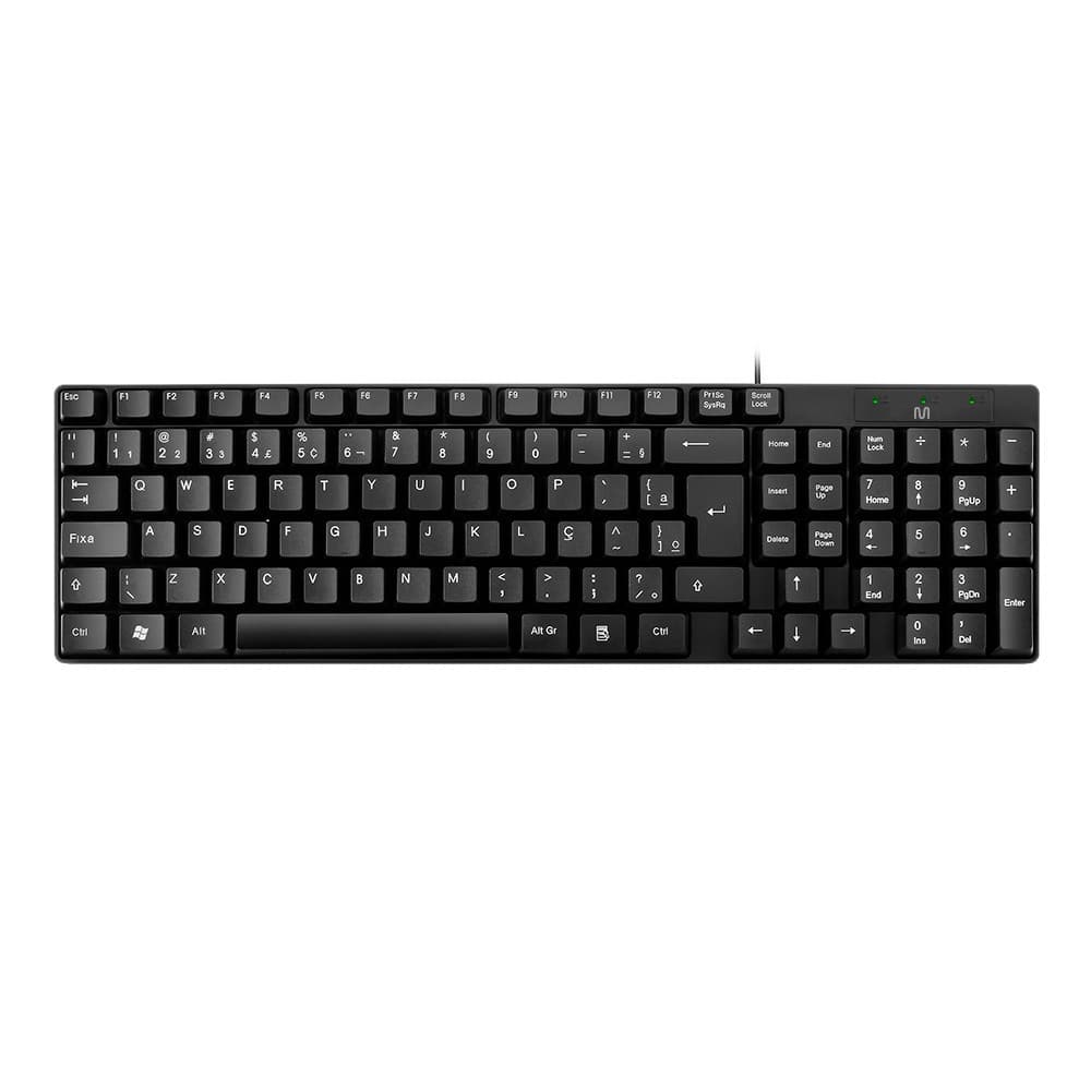 Teclado Com Fio Compacto Conexão USB Cabo de 120cm Resistente Água Preto - TC193OUT [Remanufaturado com garantia]