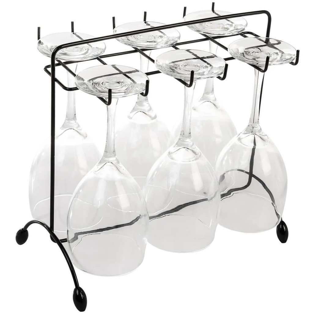 Porta Taças de Vinho Utimil Preto Suporte Aramado de Mesa Bancada para Pendurar Taças Casa Decoração
