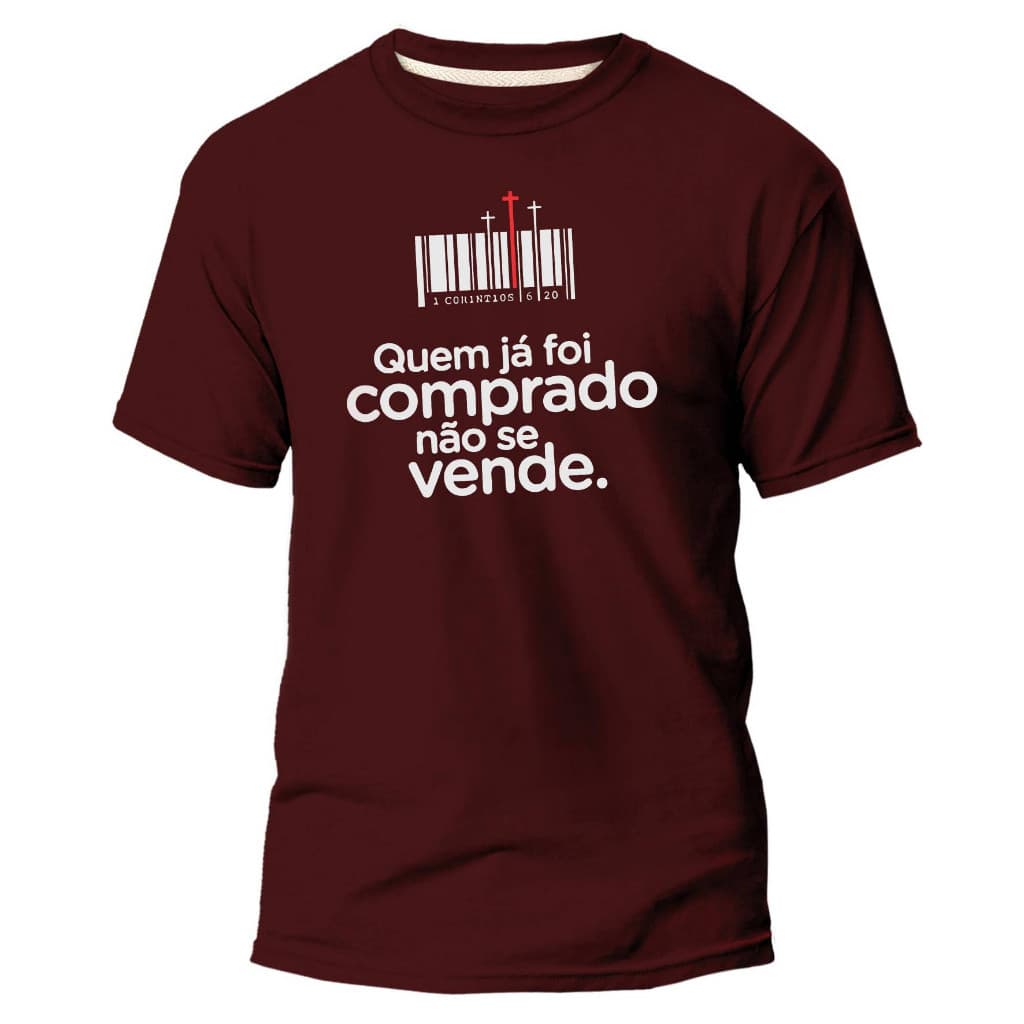 CAMISETA UNISEX  QUEM É COMPRADO NÃO SE VENDER MODA EVANGÉLICA
