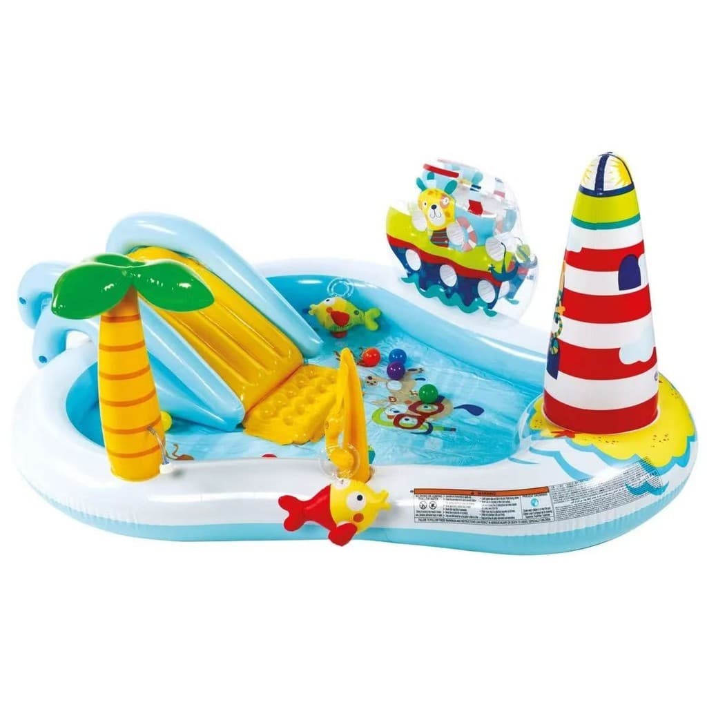 Piscina Inflável Ifantil Intex farol para Diversão na Água Pescaria Diverida com Acessório
