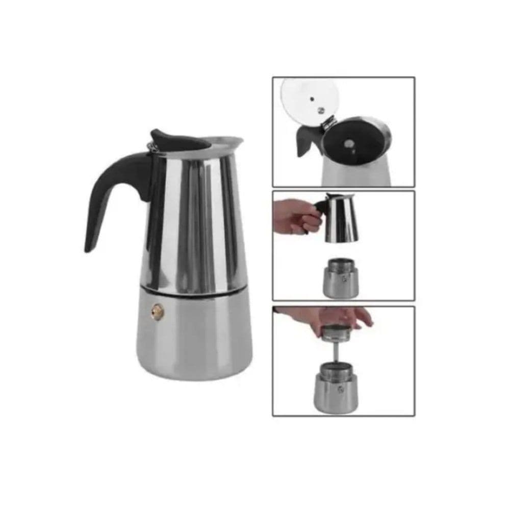 Cafeteira Italiana Inox Tradicional 6 Xícaras Café Forte Aroma Intenso Cozinha Moderna Prática