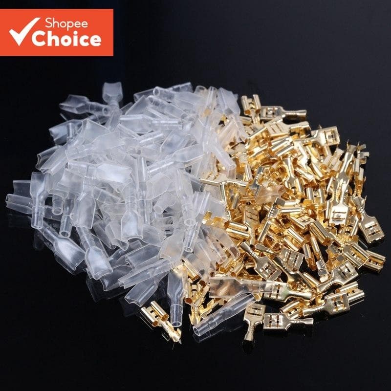 Novo Conector Terminal De Crimpagem Fêmea , 102 Peças , 2.8/4.8/6.3mm , Latão Dourado , Alto-Falante De Carro , Conjunto