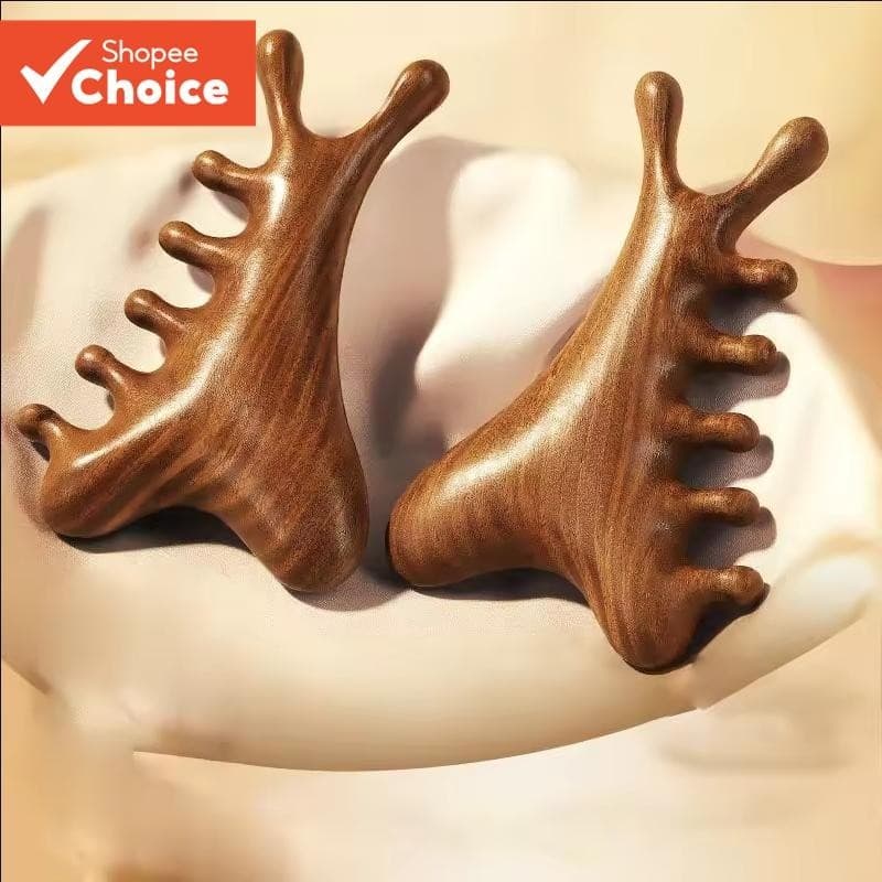 Pente 4 Em 1-Massageador De Couro Cabeludo Com Dentes Largos Para Cuidados Os Cabelos Secos E Terapia Meridiana Facial