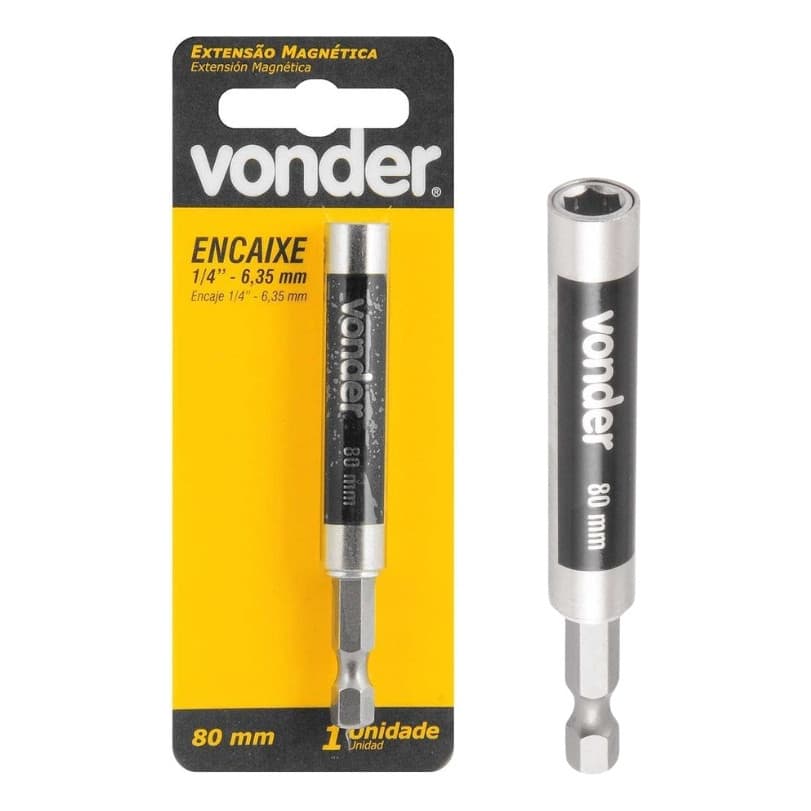Porta Bit Extensor Magnético 1/4 Com Guia Retrátil Vonder