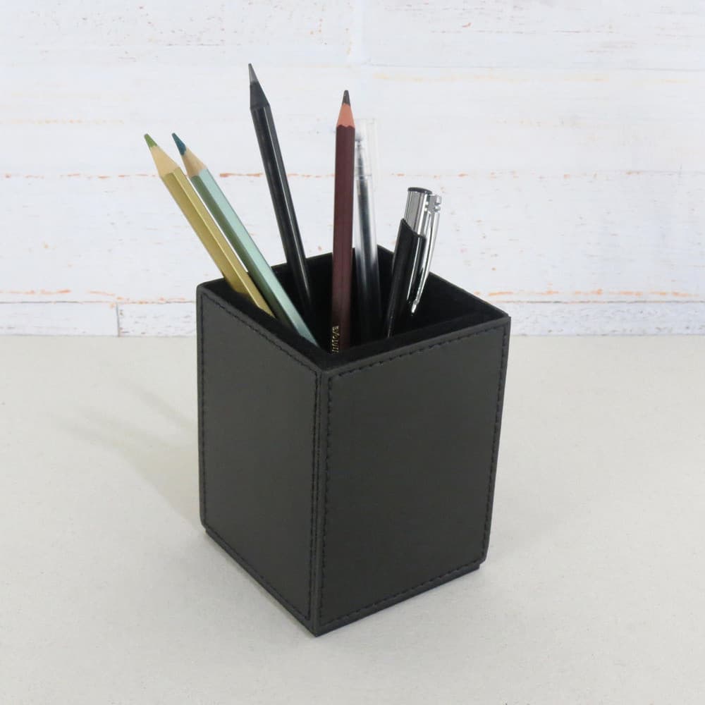 Porta Lapis Canetas Organizador Couro Sintetico Cor Preta
