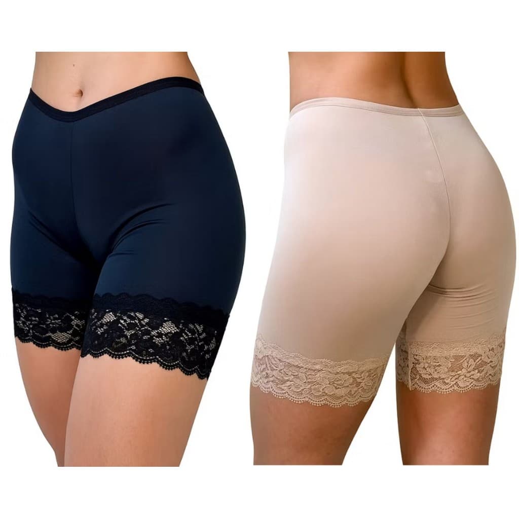 Kit 4 ou 2 Short Anagua Plus Size Segunda Pele Feminino Com Renda Não Marca Usar De Baixo De Roupas