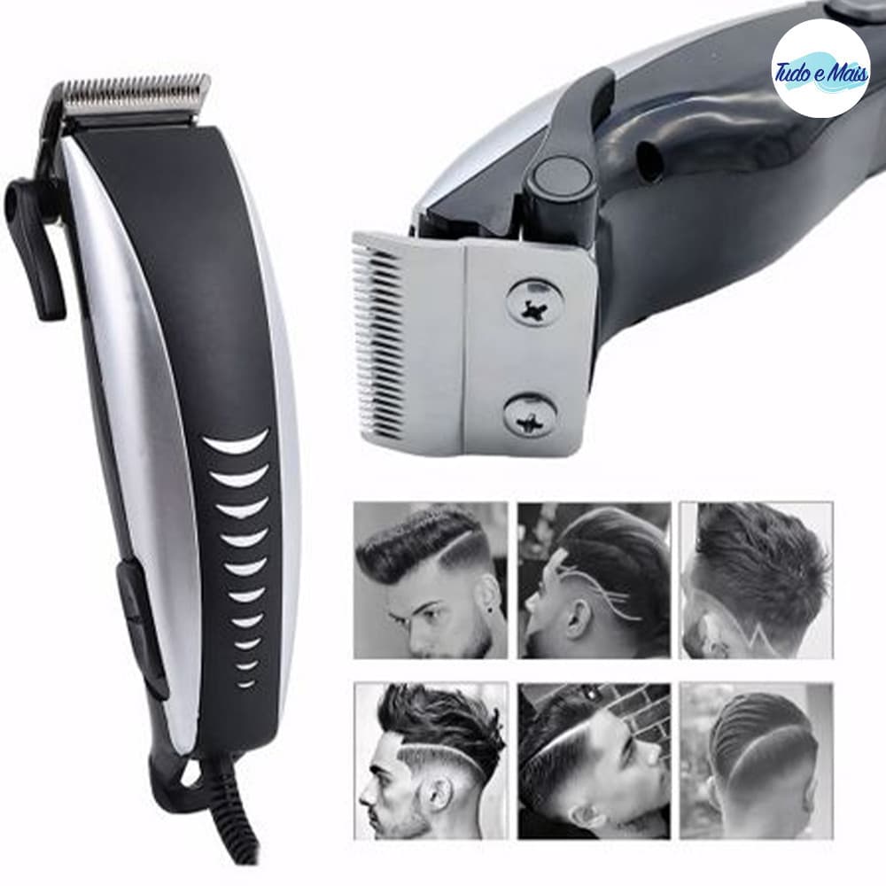Máquina De Corte De Cabelo Profissional , Aparador De Barba , Acabamento 9 Peças , Elétrico , 110V