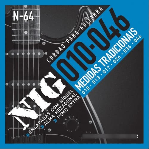 Encordoamento Para Guitarra NIG Tradicional 0.10 N-64