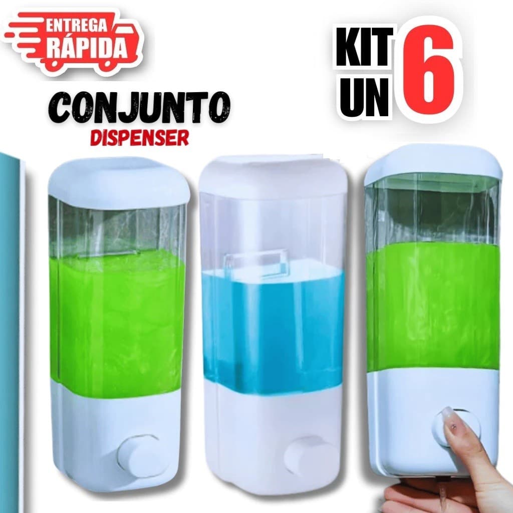 6 Pecas Dispenser Sabonete Líquido Sabão Álcool Gel Detergente Casa Banheiro Cozinha Variáveis
