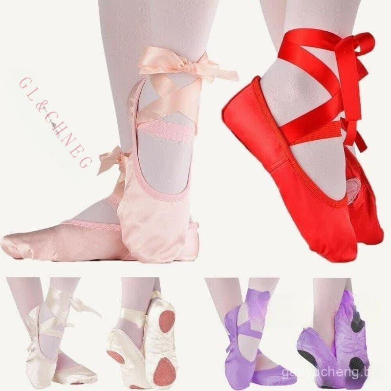 MISS.YE Sapatilhas Infantis De Balé Para Meninas , Ioga , Ginástica , Fita , Dança , Ponta De Cetim