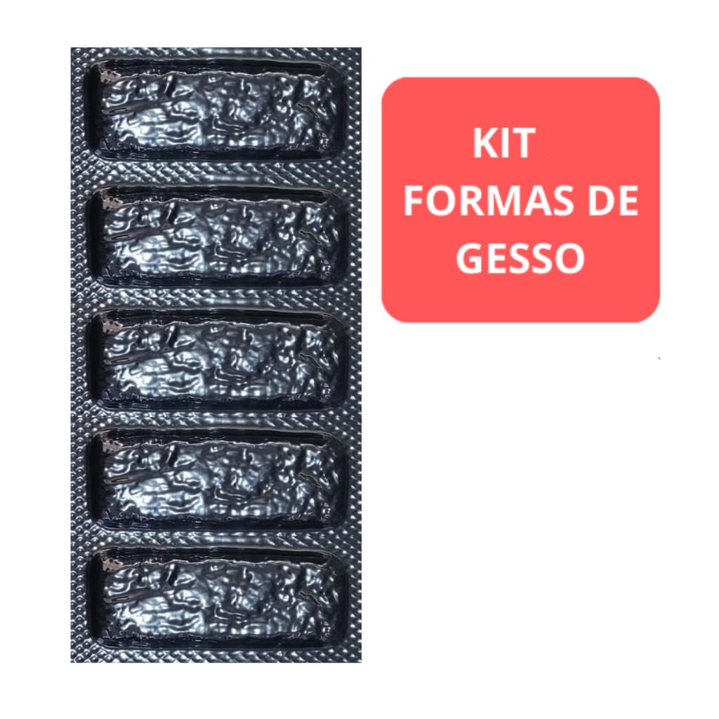 kit 20 formas tijolinho demolição gesso cimento cimenticia 15x7cm