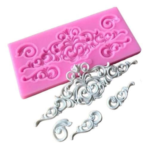 Molde De Silicone 5 Arabesco Pasta Americana Confeitaria