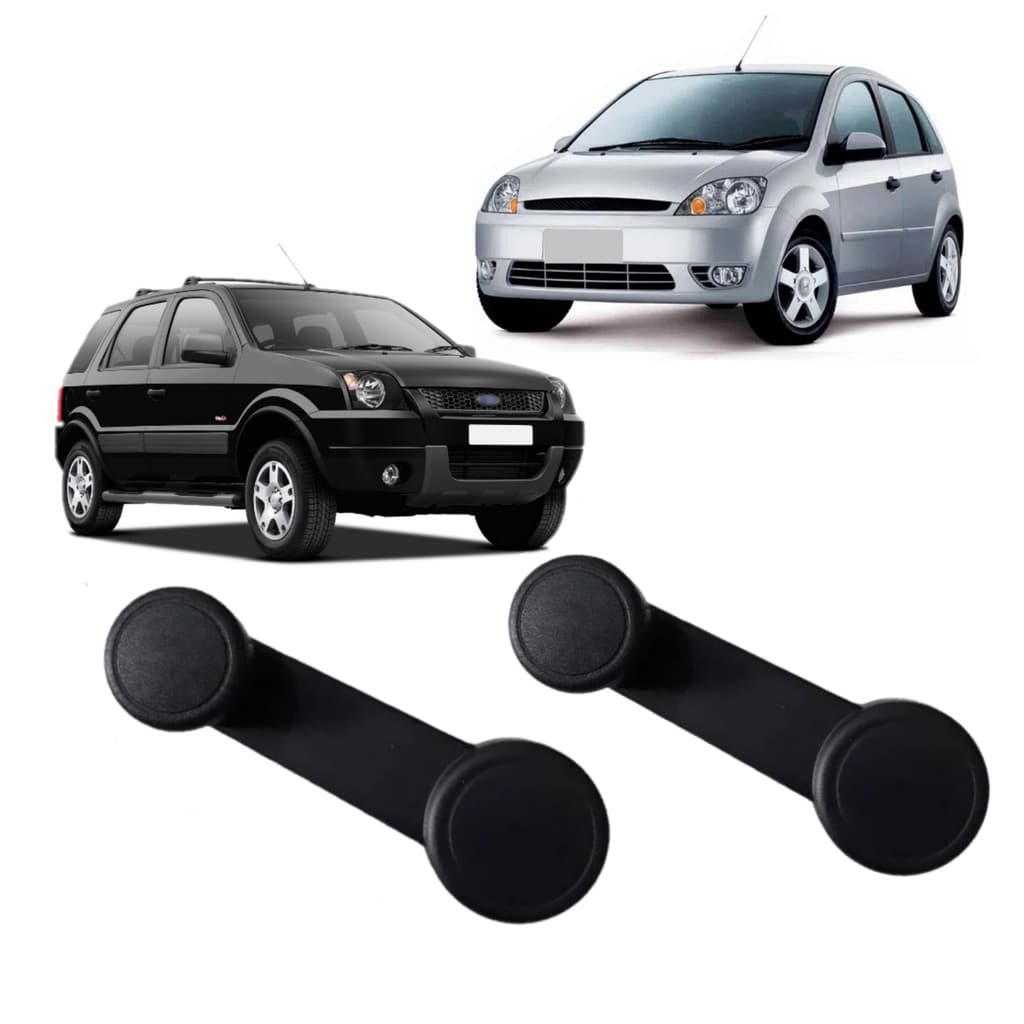 Par (2 Unidade) Manivela Levantar Vidro Preta Fiesta Ka Courier Ecosport Ranger