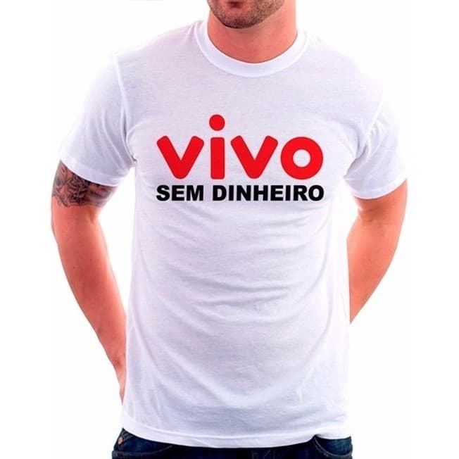 Camiseta Camisa Frases Humor Vivo Sem Dinheiro