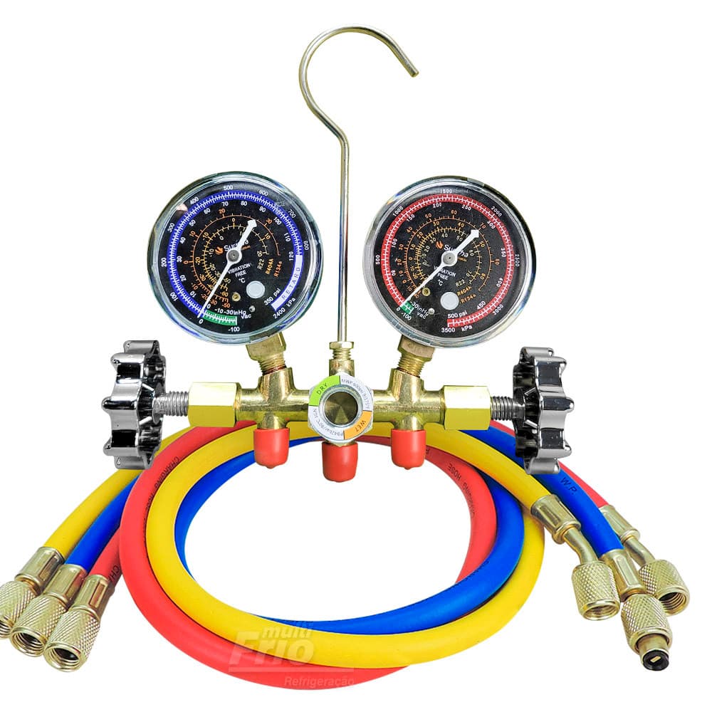 Manifold R22 R134 R404 com Mangueira 90cm Suryha