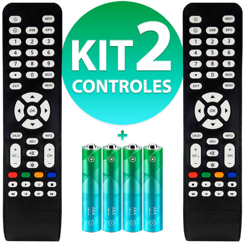 Kit Controle Remoto Compatível Tv Aoc Led Diversos Modelos