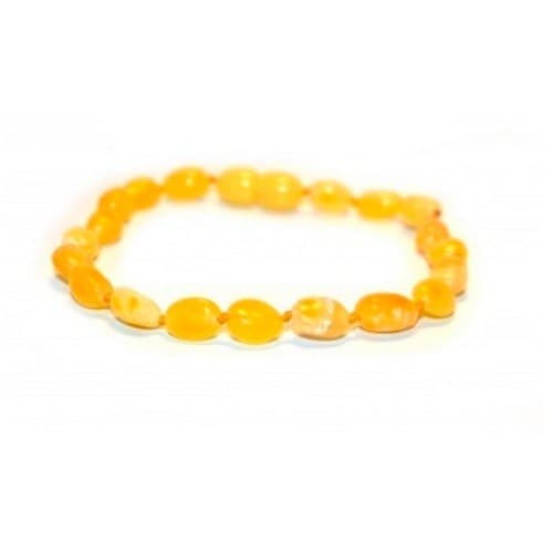 Pulseira de Âmbar Bebê Oval Butter Polido