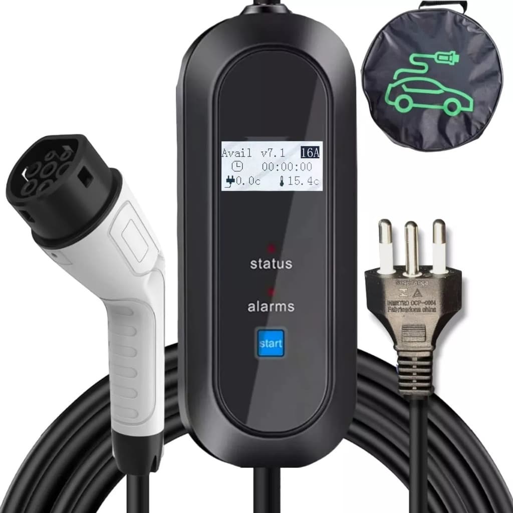 Carregador Carro Eletrico 3.5 Kw Portatil Tipo 2
