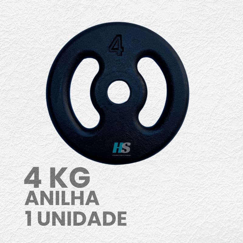 Anilha Pintada 4kg Academia Musculação Peso de Treino Funcional Exercício Fitness Casa Unidade