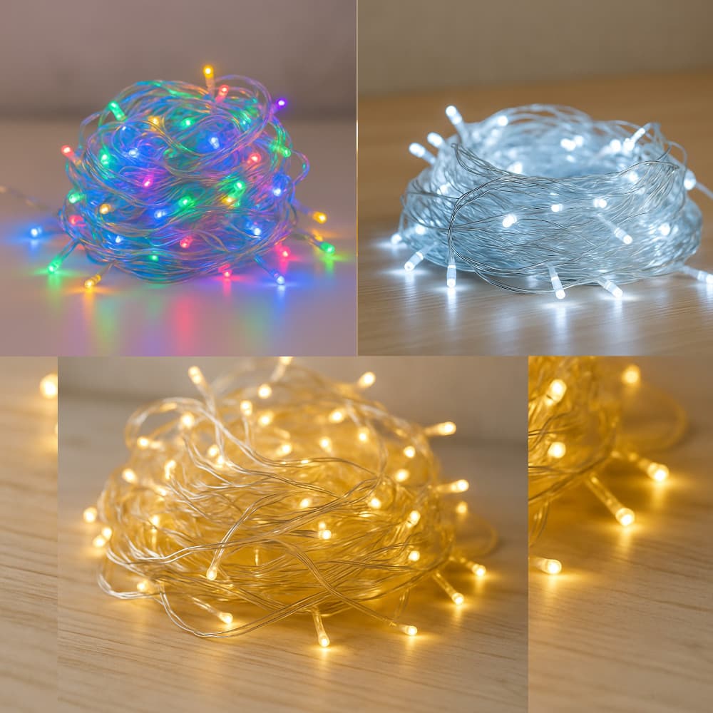 Pisca Pisca LED Natal 100 LEDs 10M | Branco Quente/ Frio / Colorido | 8 Funções