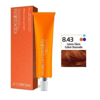 Coloração Especialista Probelle 8.43 Louro Claro Cobre Dourado 50 G