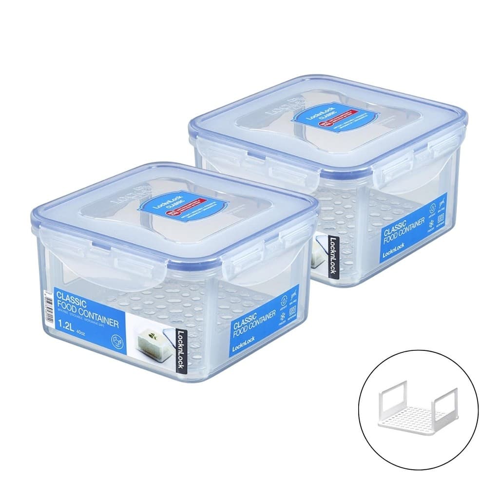 Kit 2 Porta Queijo Queijeira Hermético com Grade removível -  Lock&Lock 1,2 L