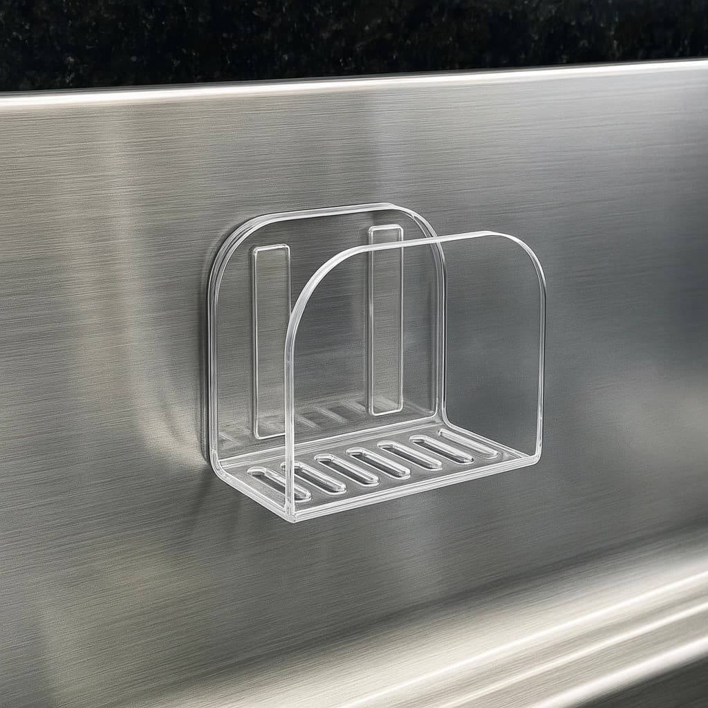 Suporte Acrílico para Esponja de Pia – Organizador Transparente de Cozinha