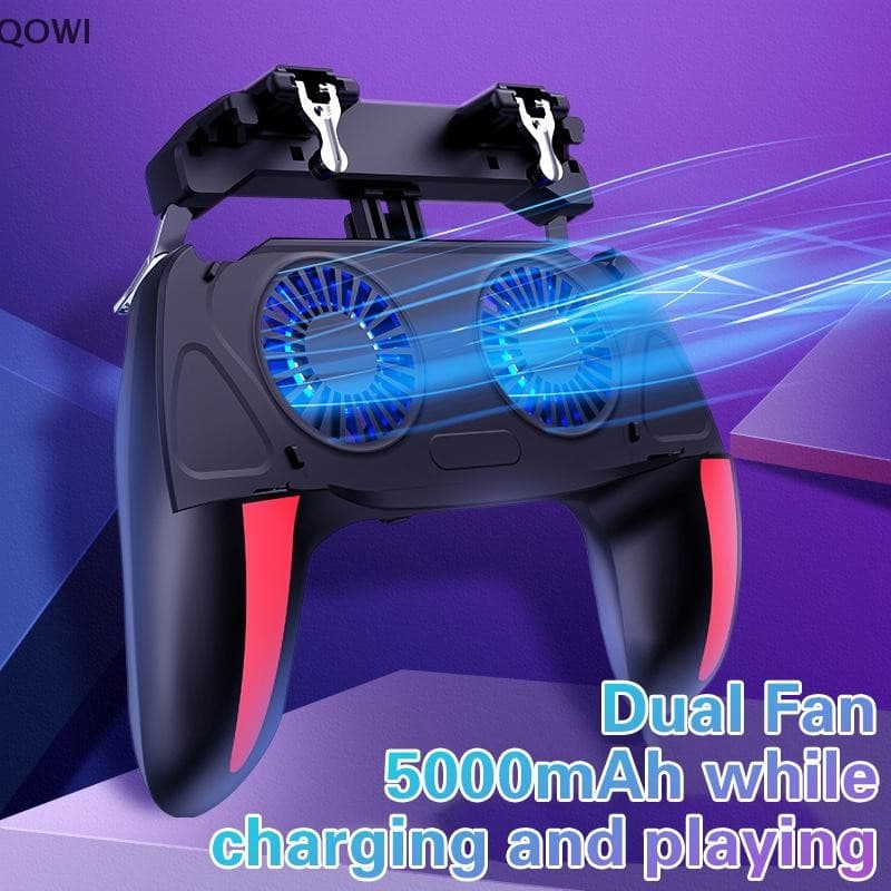 qo H10 Gaming Handheld Grip Controlador De Jogo Joystick Gamepad Para Pubg Gatilho Ventilador De Refrigeração Telefone