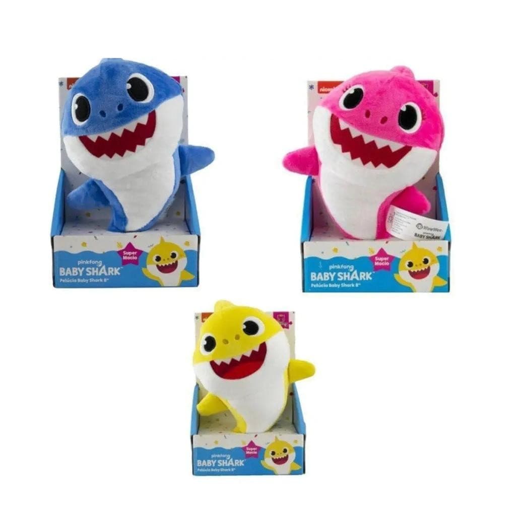Pelúcia Baby Shark 20cm Sortida - Acompanhe a Aventura da Família Baby Shark - Sunny