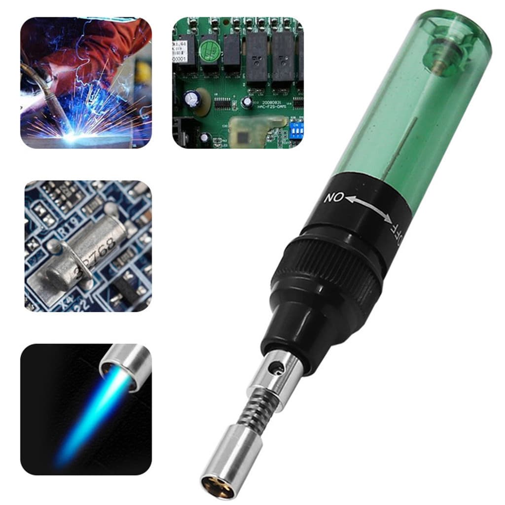 1 Conjunto de Ferro de Solda 3 em 1 com Cabeça Inclinável, Kit de Caneta, Maçarico, Pistola de Solda a Gás, Ferramenta S
