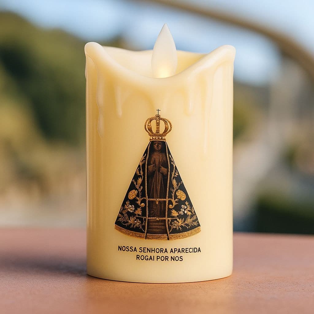 Vela Led Chama Viva Eletrônica Bateria Nossa Senhora / Sem Estampa Acende Fogo