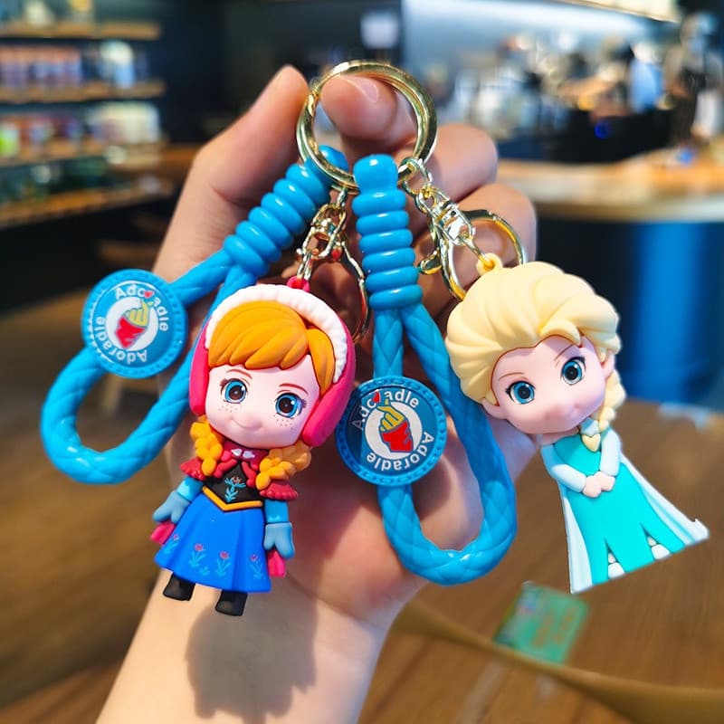 Chaveiro de desenho animado Frozen Elsa Anna Olaf Hans Branca de Neve, pingente de mochila fofo