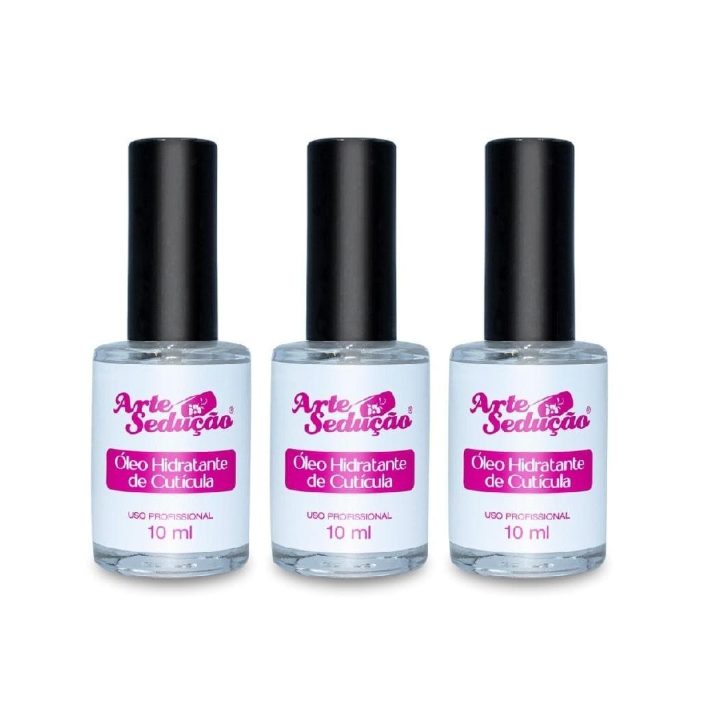 Kit 3 Óleo Hidratante Revitalizador de Cutícula Arte Sedução Manicure Cuidado com as Unhas