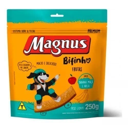 Bifinho Comida Petisco Magnus 250g Sabor Frutas Petisco Fortificante para Cachorros Pets Atrativo