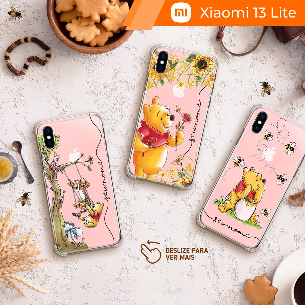 Capa Capinha - Xiaomi 13 Lite - Ursinho Pooh Transparente Personalizada