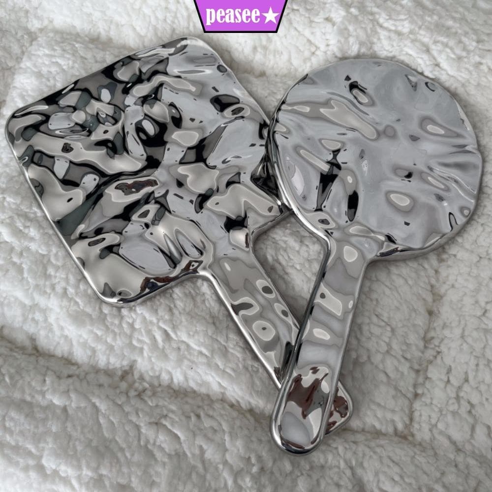[PEASEE] Espelho De Maquiagem , Espelhos De Beleza HD Com Cabo Galvanizado , Cosmético Pequeno De Um Lado