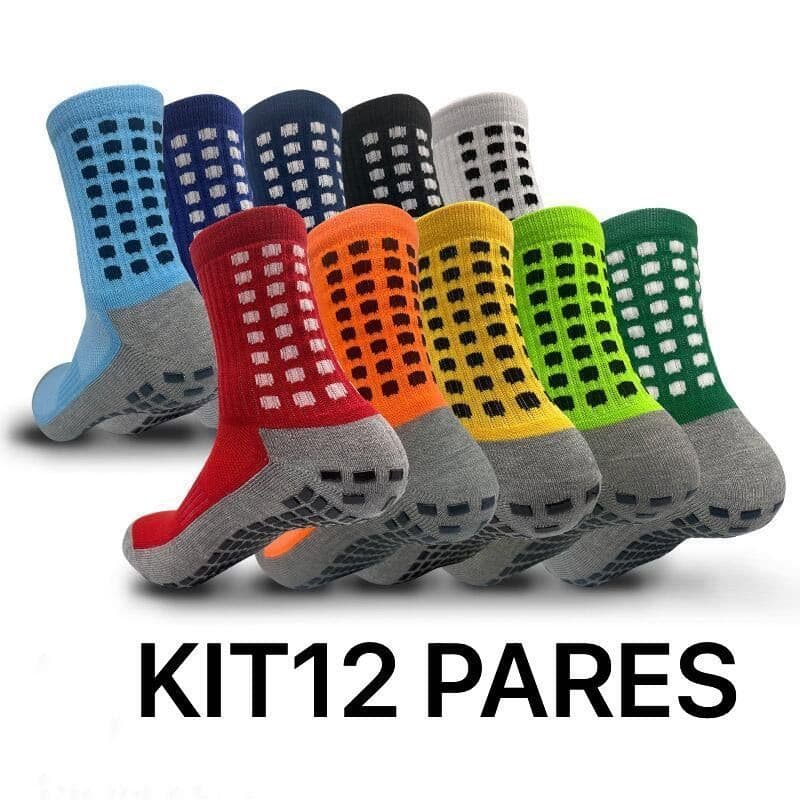 Kit 12 Pares de Meias esportiva de futebol antiderrapantes resistentes ao desgaste de alta qualidade