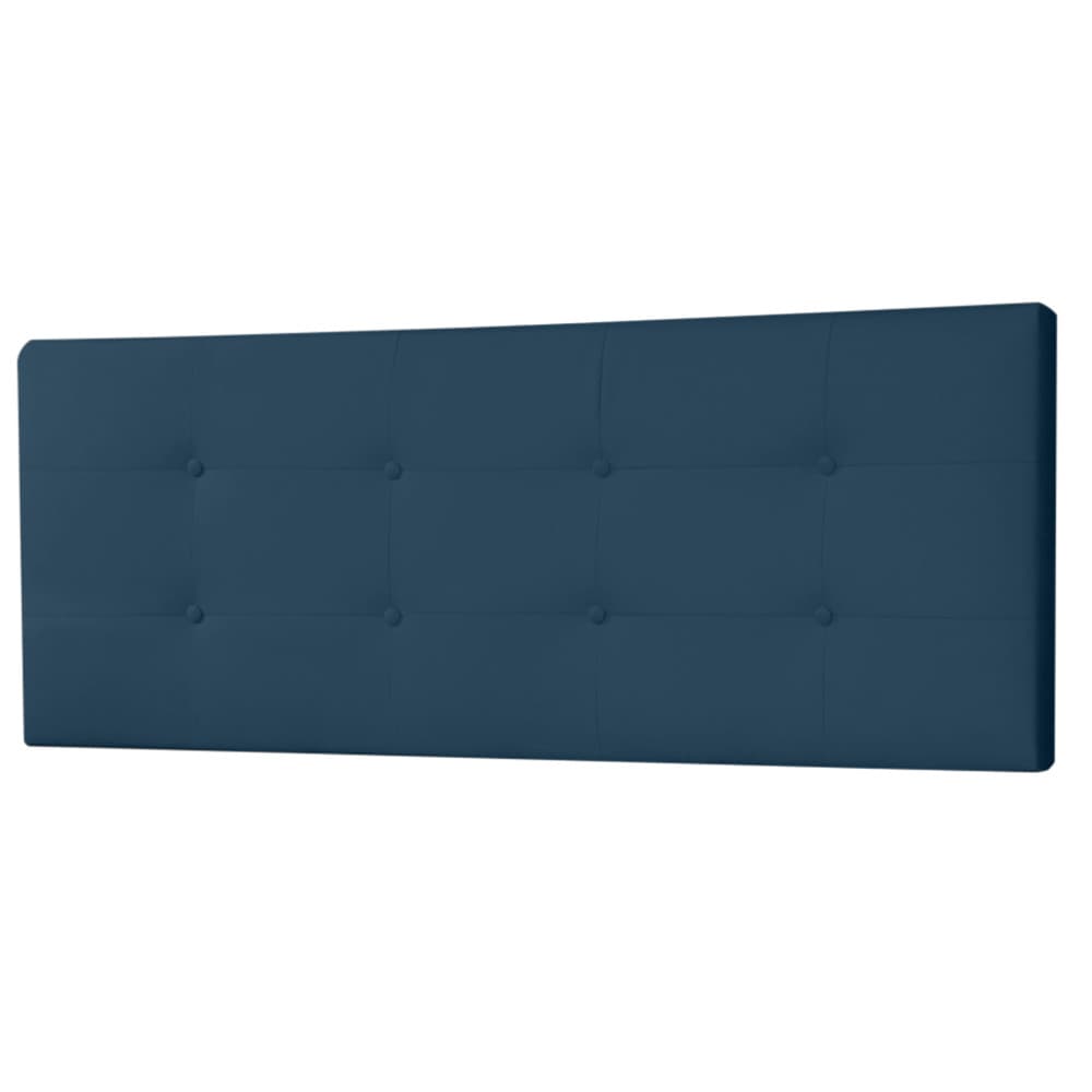 Cabeceira Painel Solteiro 90 cm Berlim Suede Azul Marinho - Pallazio