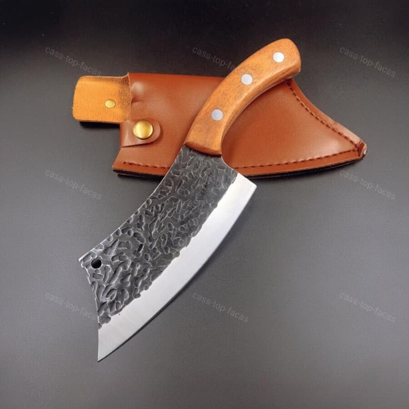 Cutelo Artesanal Inox Faca Brut Forge Cabo Madeira 1456 / 1933