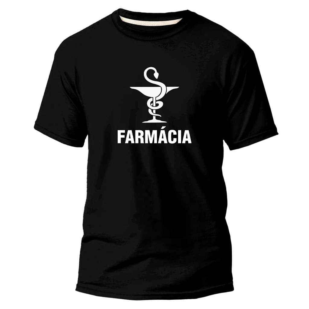 Camiseta Unissex 100% Algodão Premium Casual Trabalho Curso Faculdade Farmácia