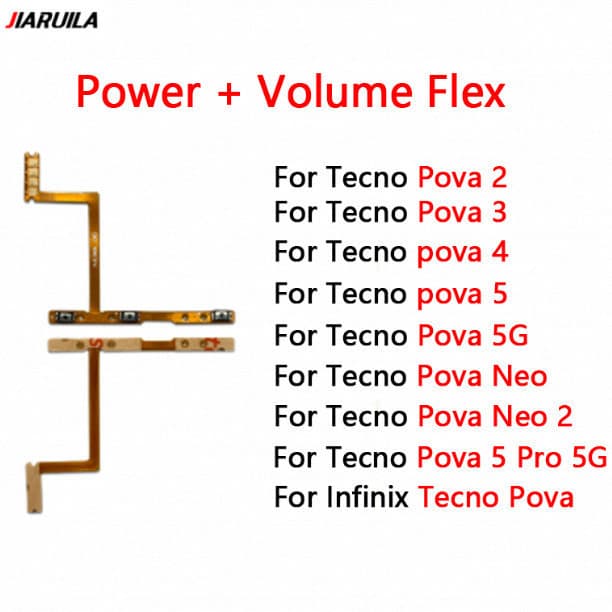 Para Tecno Pova 2 3 4 5 Pro LD7 LE7 LF7n LG7n LG8n Botão Liga/Desliga Interruptor De Volume Controle Chave Cabo Flexível