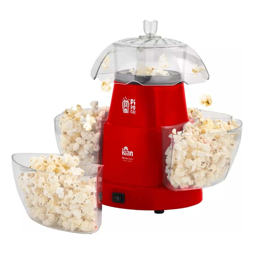 Pipoqueira Elétrica Kian Pop-04 4 Saídas Cor Vermelho