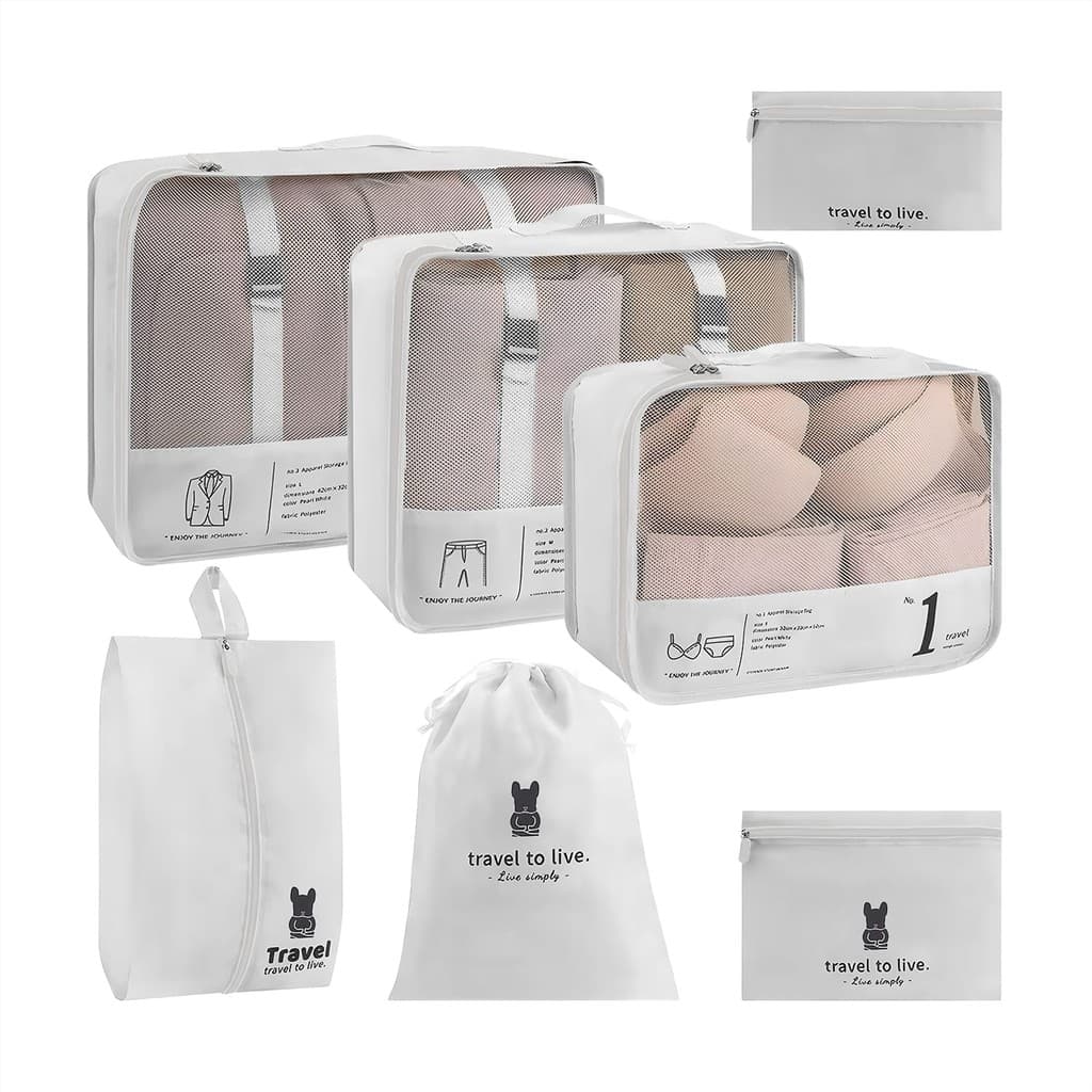 Kit Organizador de Mala 7 Peças Travel to Live