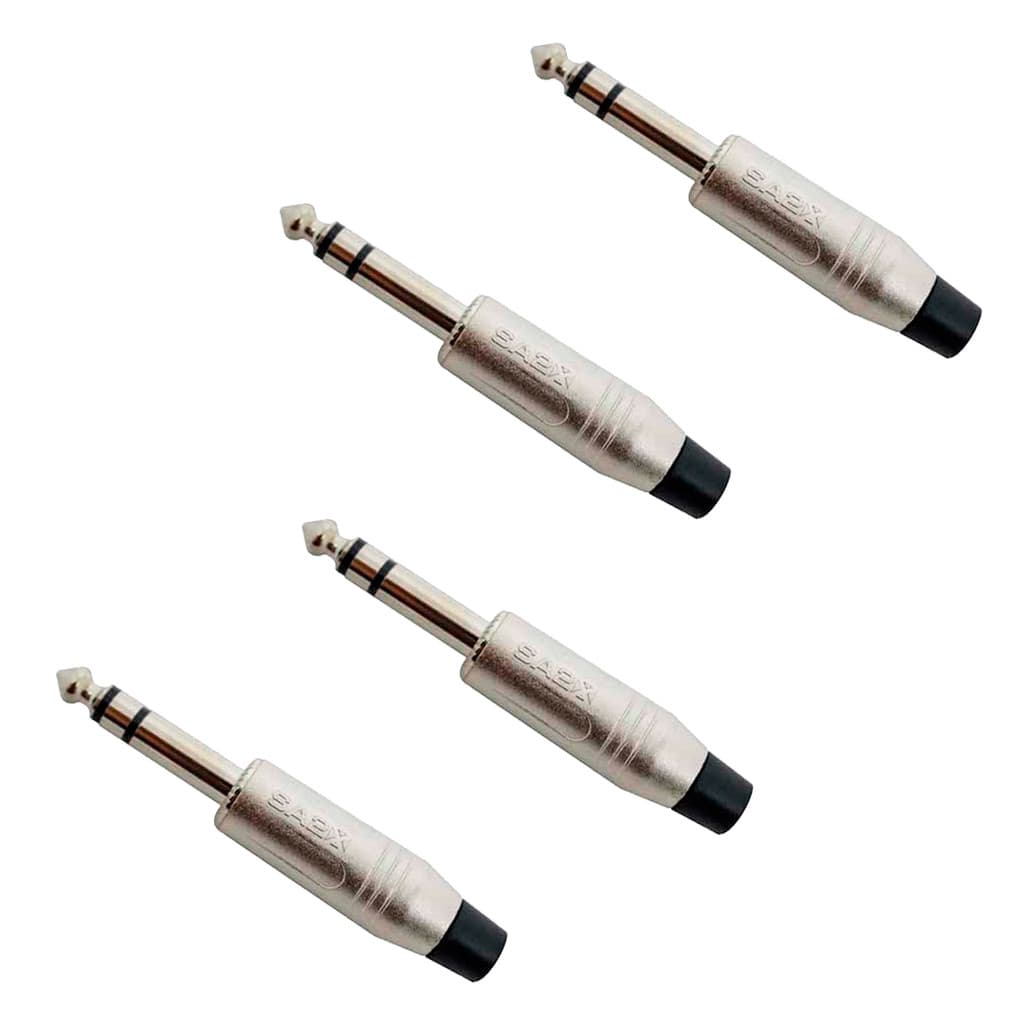 KIT 4 CONECTOR PLUG SANTO ANGELO P10 ESTEREO NIQUELADO SA2X