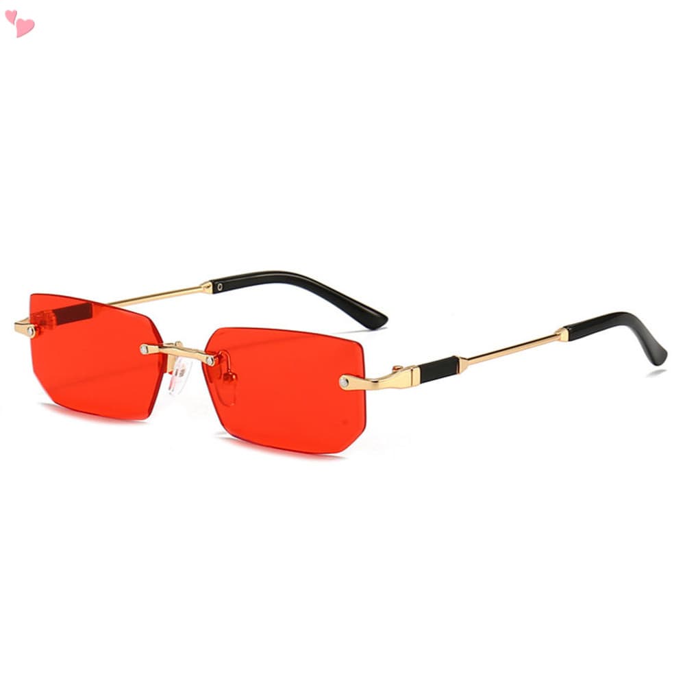 Óculos De Sol Retangulares Sem Aro , Masculino , Feminino , Retrô , Moldura , Sombra Quadrada , Y2k , Coloridos
